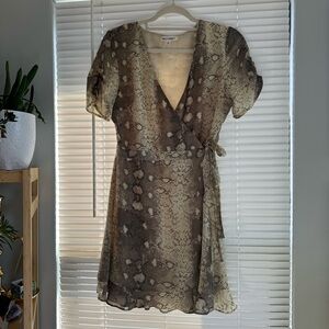 Wild Honey Snakeskin Wrap Dress